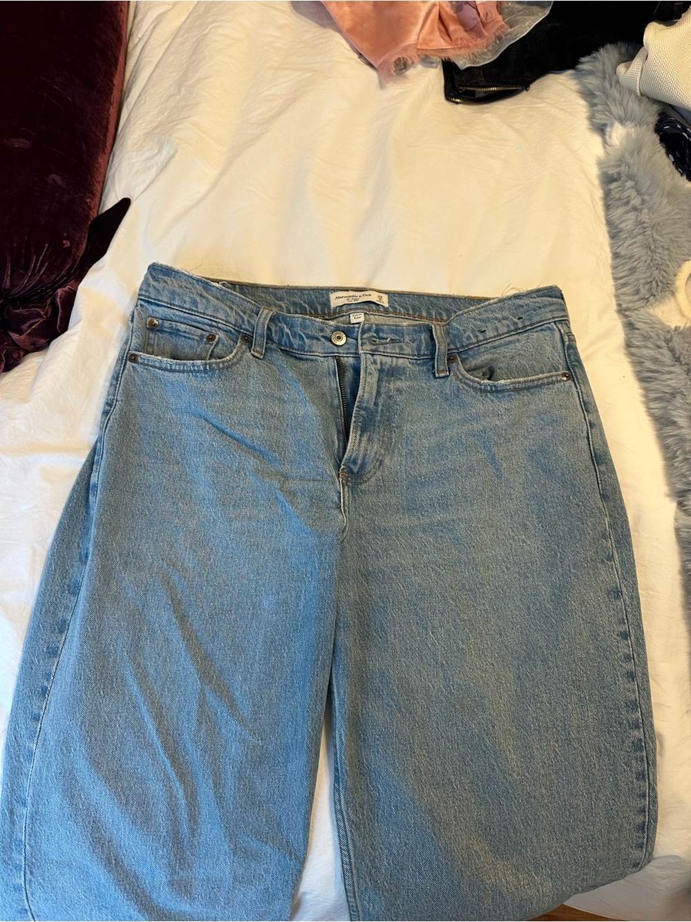 Abercrombie & Fitch Light Blue Wide-Leg Jeans